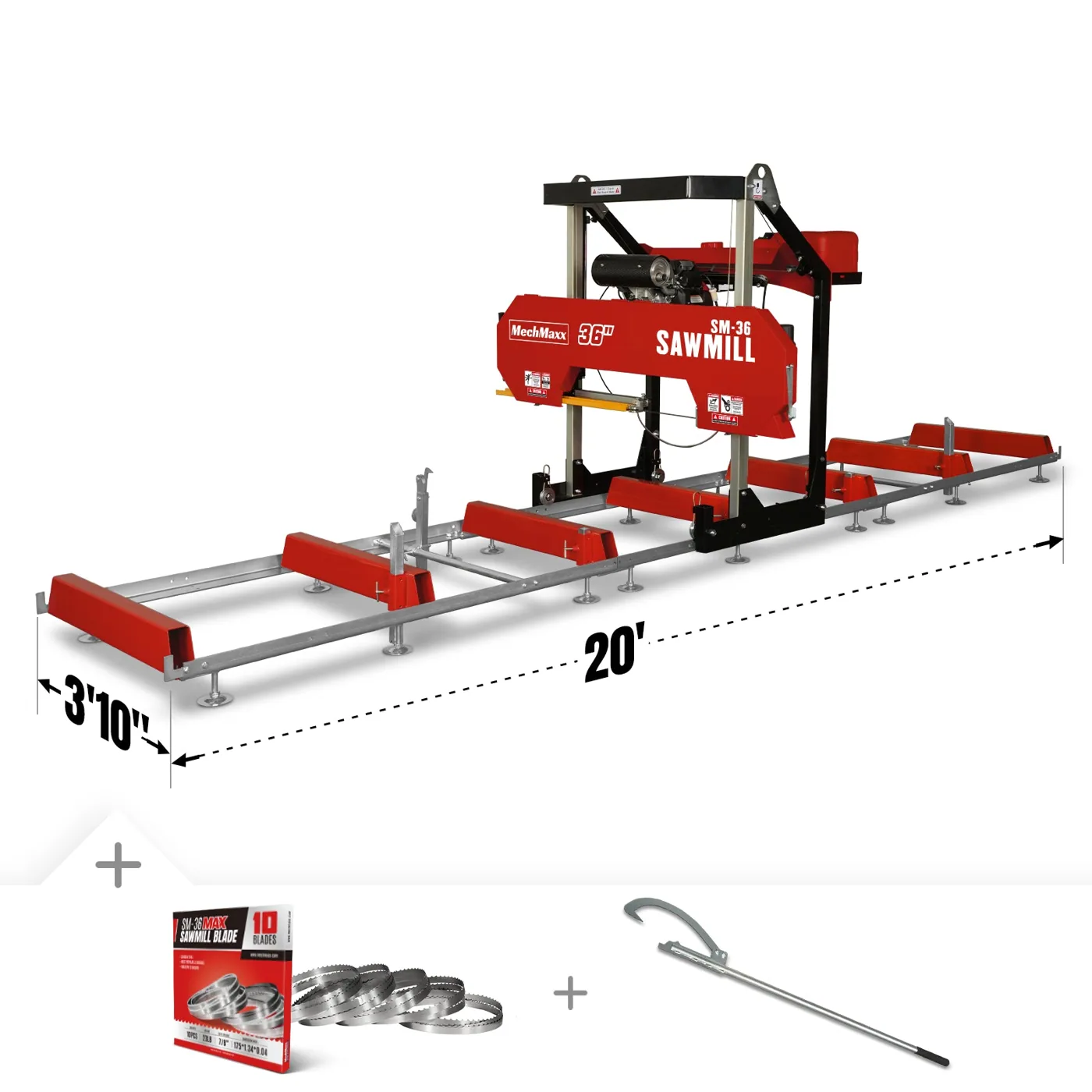 Mech-Max SM-36HMAX 36" Portable Band Sawmill — Honda GX690 25HP